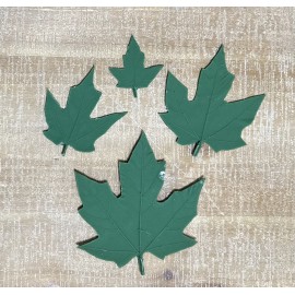 Wisconsin Green Maple Rubber Leaf Form (Set of 4)